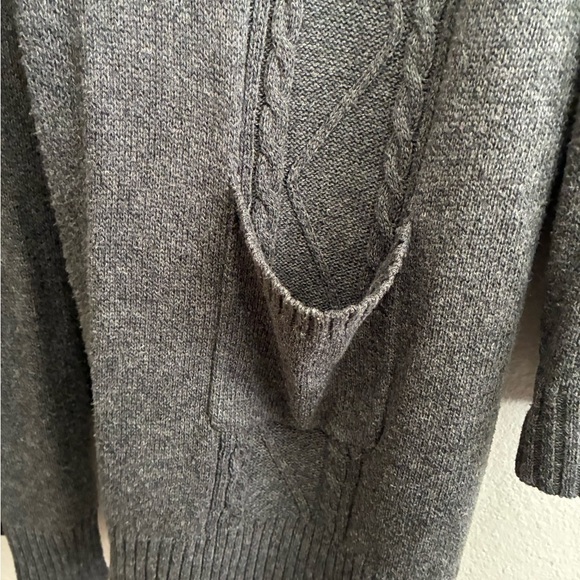 Agnes Orinda Gray Women's Plus Size Long Sleeve Open Front Sweater Cardigan 2X - Picture 6 of 10